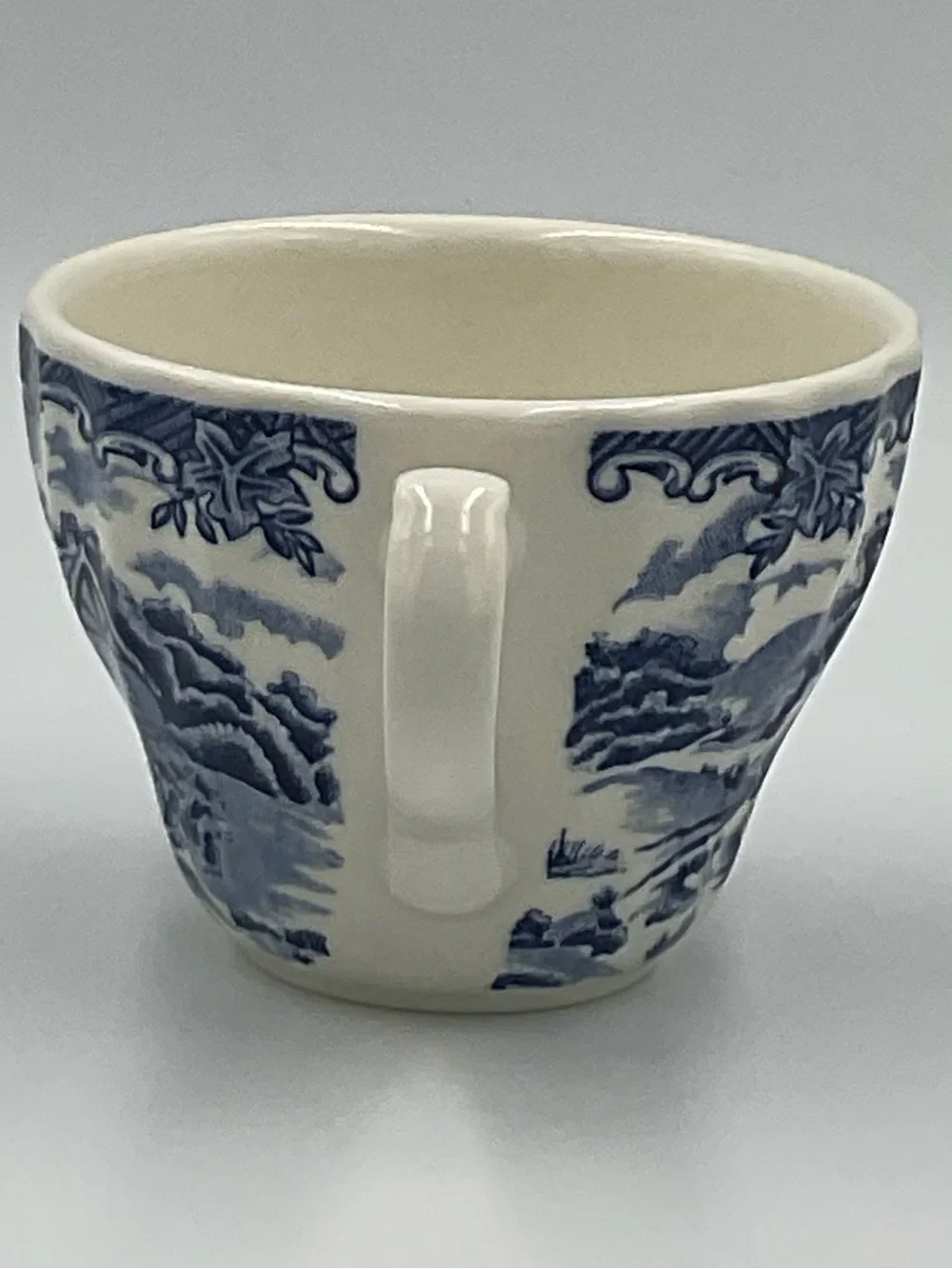 Churchill “The Brook Blue” Columbia Flat Cup with Handle Discontinued